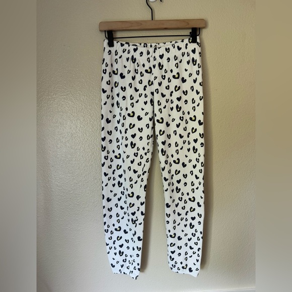 MONROW Heart Leopard Elastic Waist Sweats - Picture 2 of 4